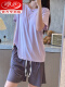 813HS 紫灰色 带胸垫 【短 袖+短