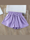 紫色 纯棉宽松裙裤