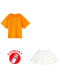 A186橘色短袖+873白色短裙+彩虹