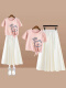 F半身裙套装-T39粉色+白色裙
