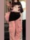粉色工装裤单件