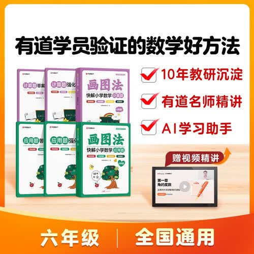 画图法快解小学数学六年级：应用题+计算题（套装2册）封面