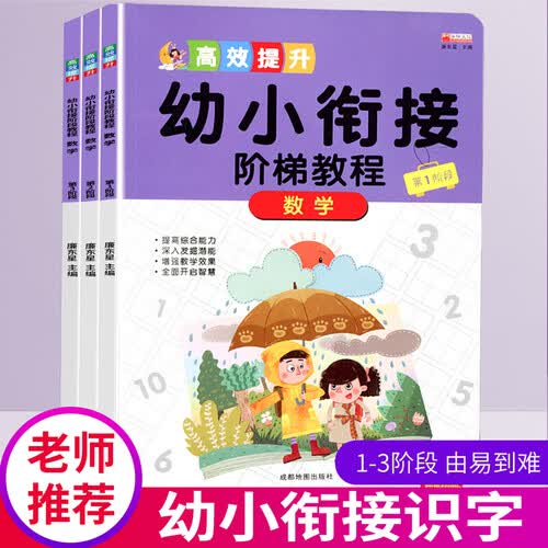 高效提升 幼小衔接阶梯教程数学3册 提高孩子综合能力分三阶段训练 幼小衔接阶梯教程封面