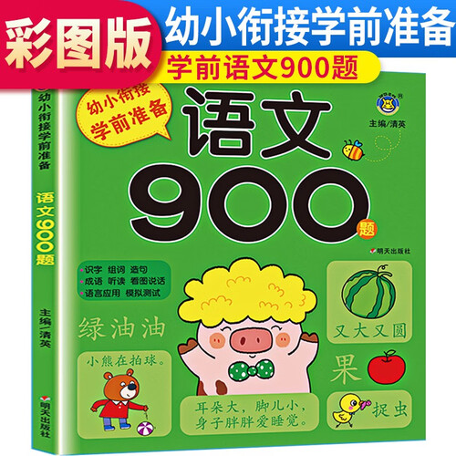 幼小衔接学前准备 语文900题 幼小衔接教材辅导书学前入学准备 学前语文封面