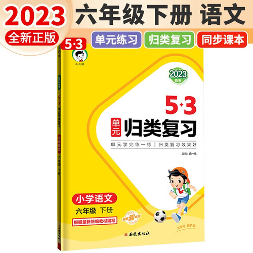 曲一线 53单元归类复习六年级下册语文人教版R五三小学语文字词句单元检测专项训练题资料辅导书53天天小儿郎封面
