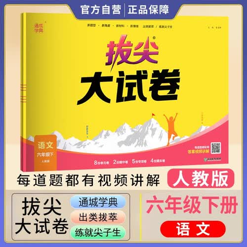 小学拔尖大试卷六年级语文下册人教版 同步试卷 单元卷 期中考试卷 期末考试卷 专项突破卷 2024春封面