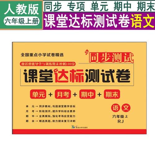 课堂达标测试卷6六年级语文上册人教版激活潜能导学与训练期末冲刺100分同步单元月考期中期末专项练习题（同步测试）科艺封面