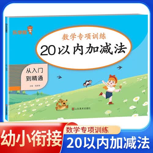 数学专项训练：20以内加减法 从入门到精通 数学同步计算能手练习册题口算心算速算天天练计算口算题卡天天练一日一练 学前数学 幼小衔接封面