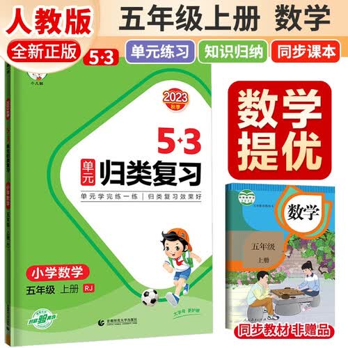 53 单元归类复习五年级数学上册人教版 五三单元归类复习 小学同步训练单元归类复习专项训练大院达标测试过关检测必刷题天天练 53天天练 五三天天练封面