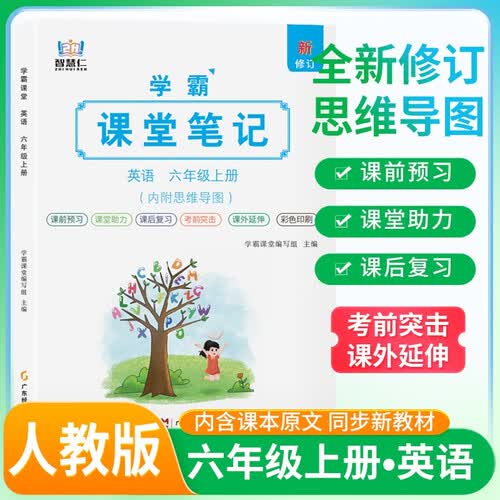 [含课本原文] 学霸课堂笔记六年级英语上册人教版  六年级英语课本上册教材同步讲解同步训练课时作业本必刷题天天练 五星学霸黄冈随堂笔记课课练 课堂笔记 教材伴读 教材全解 智慧仁封面