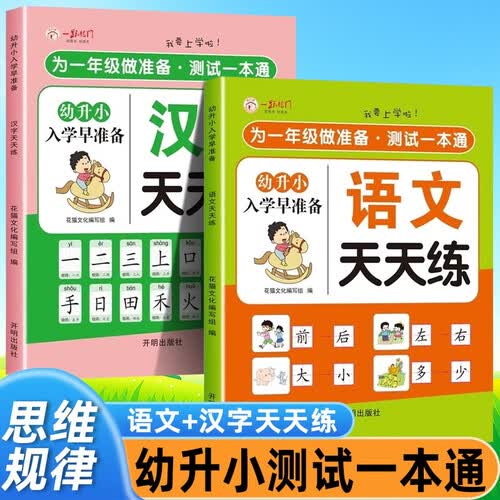 【全2册】幼升小入学早准备 汉字天天练+语文天天练幼儿园学前练习册拼音汉字全套教材封面