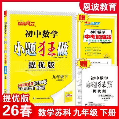 26春恩波小题狂做提优版 初中数学九年级下册SK苏科版恩波教育封面