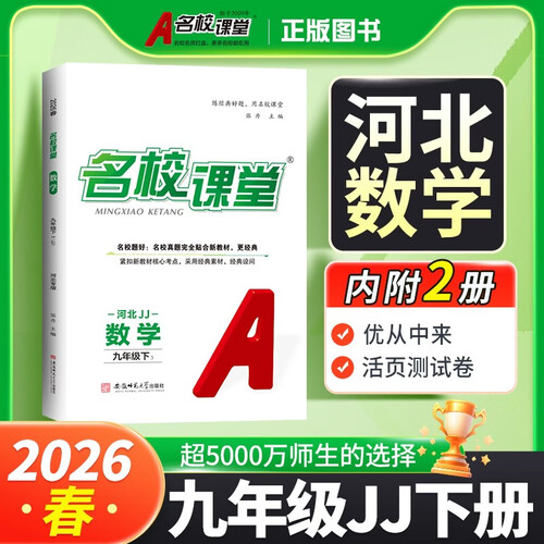 河北专版-《名校课堂》九年级数学（冀教）下册初中同步课后作业练习册初中必刷题封面