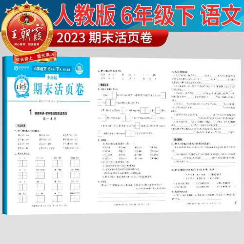 王朝霞 活页卷期末卷六年级语文下册人教版 小学同步试卷期末测试卷单元过关检测卷期中考试卷 期末冲刺100分卷封面