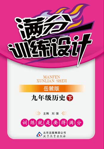 2015年 满分训练设计：九年级历史下（岳麓版）封面