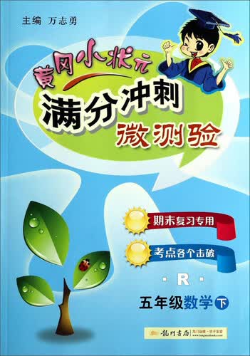 黄冈小状元·满分冲刺微测验 五年级数学下R 2015年春季使用封面
