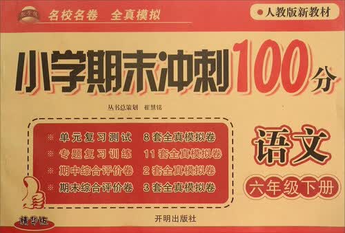 小学期末冲刺100分：语文（六年级下 人教版新教材 精华版）封面