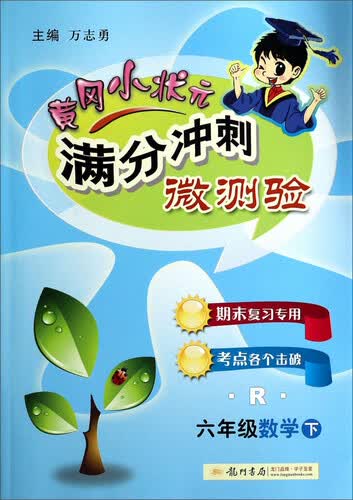 黄冈小状元·满分冲刺微测验 六年级数学下R 2015年春季使用封面