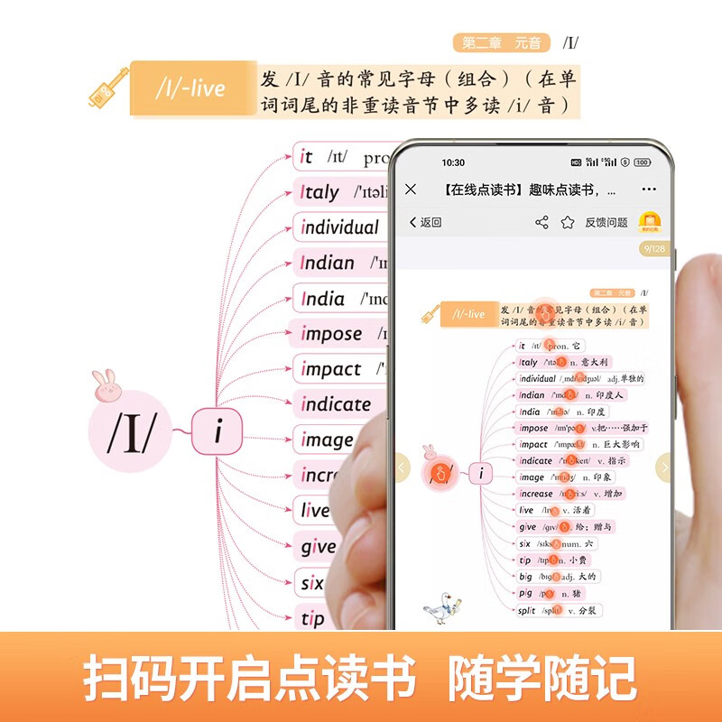 音标记单词 趣味速记学48个音标小学英语音标单词汇总语法思维导图象形记忆3-6年级自然拼读英语单词启蒙入门