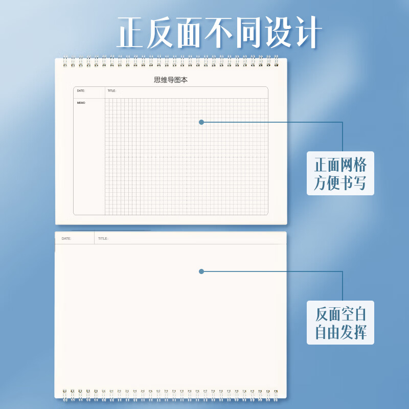 得力(deli)B5/60张考试线圈本 螺旋本笔记本学生用品 思维导图本25998详情图