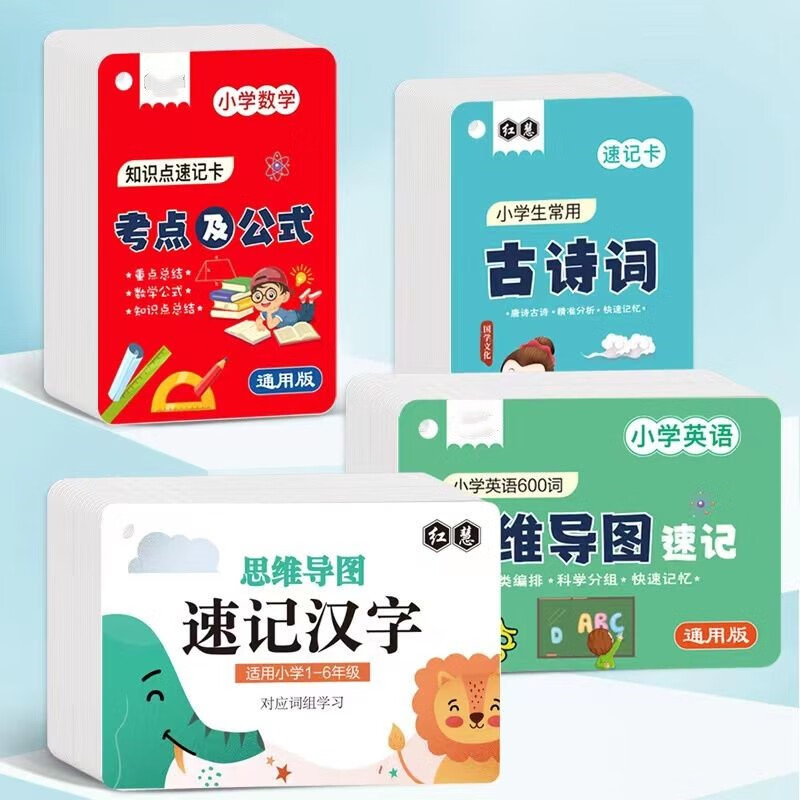 小学生思维导图速记汉字偏旁部首识字卡早教启蒙基础启蒙教育卡片 思维导图速记汉字