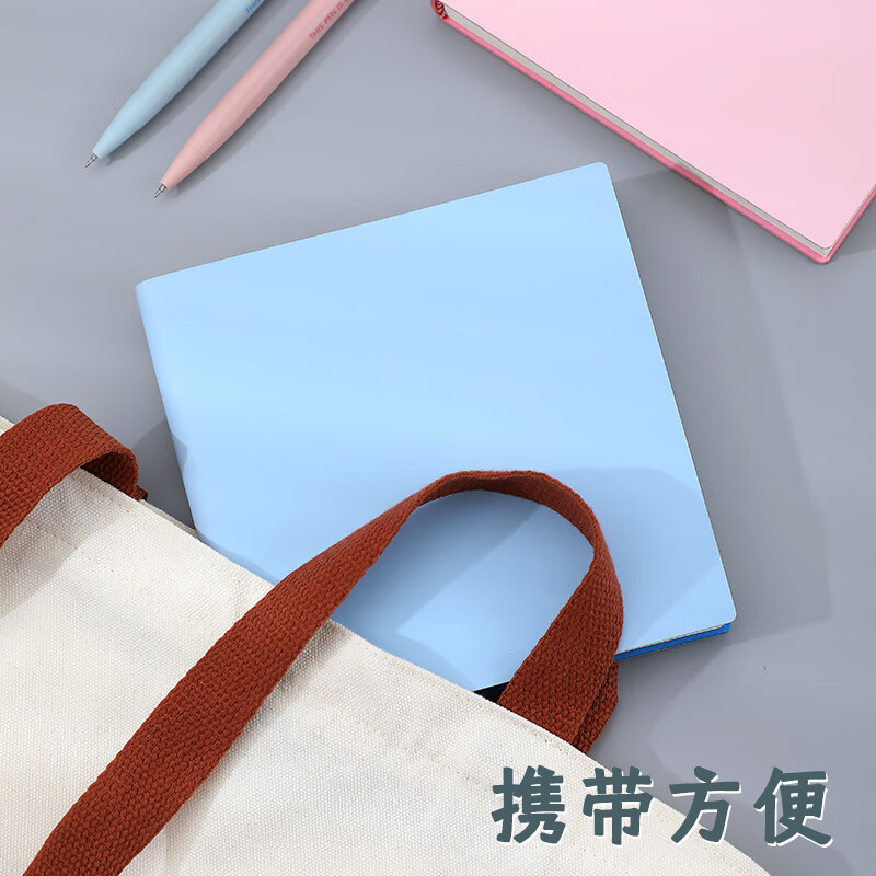 佐澜哲 方形网格笔记本本子思维导图记事本手账口袋本高颜值大学生考研读书摘抄本日记本 浅蓝详情图