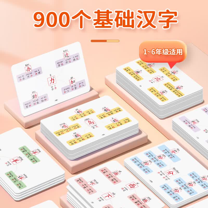 学未来小学生语文认识汉字偏旁部首结构思维导图快速记汉字识字卡片 【汉字】思维导图详解本+手卡详情图