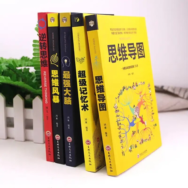 【认准正版】全5册思维导图+ 超级记忆术+最强大脑+思维风暴教逆转思维提升记忆快速提高左右脑思维书 全套5详情图