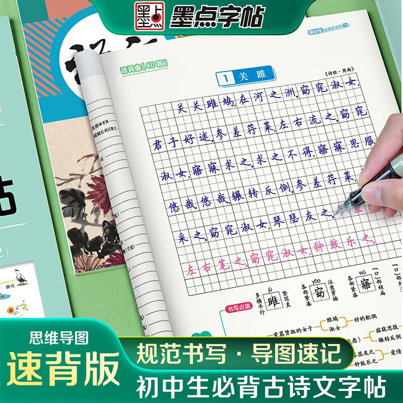 墨点字帖 荆霄鹏初中生思维导图古诗文字帖详情图