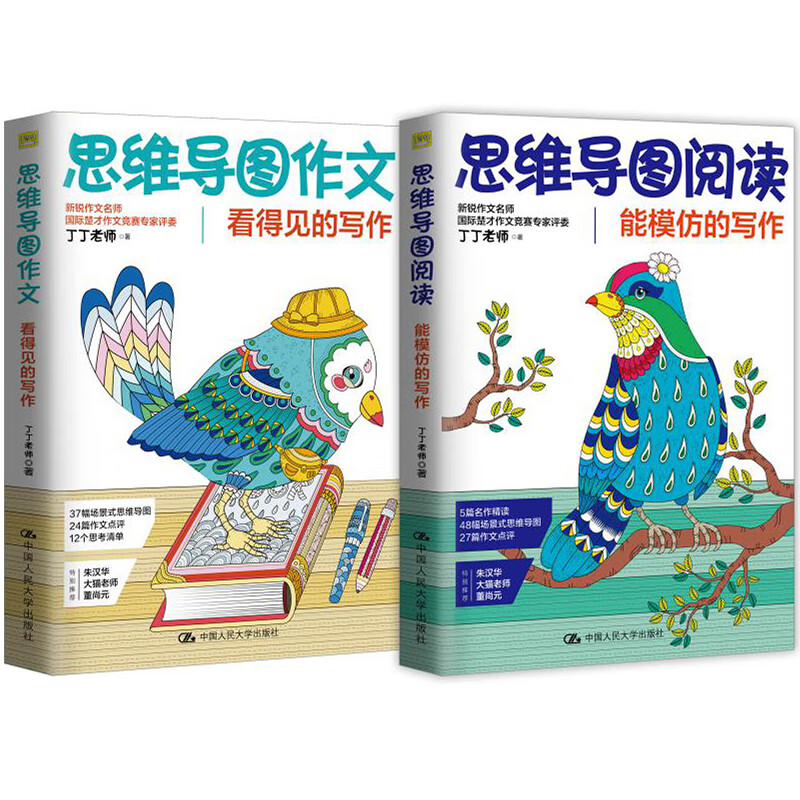 作文写作 丁丁老师思维导图写作套装（思维导图作文+思维导图阅读）(京东套装共2册)