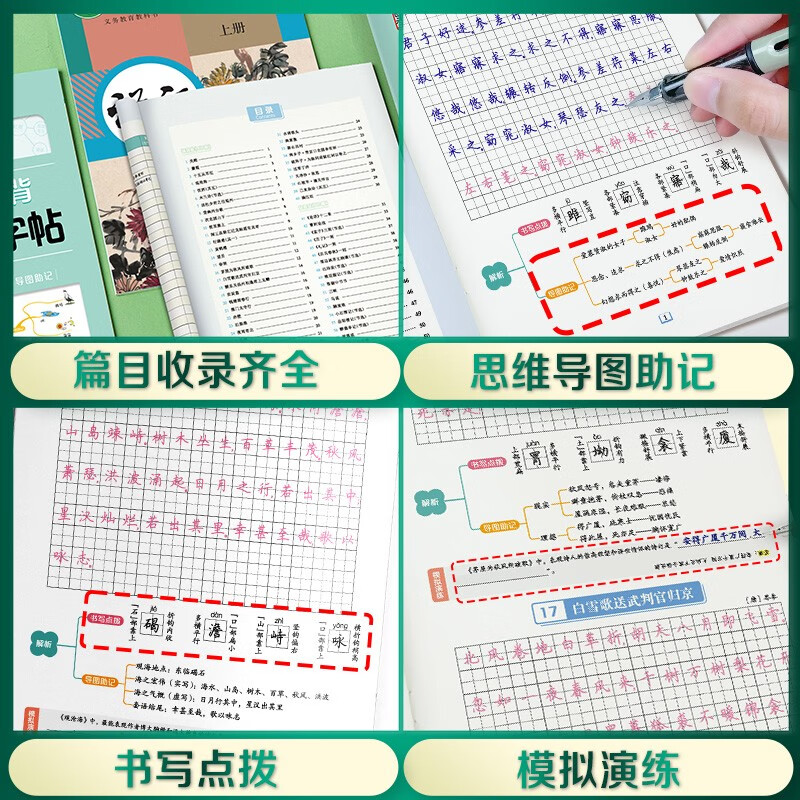 墨点字帖 荆霄鹏初中生思维导图古诗文字帖详情图