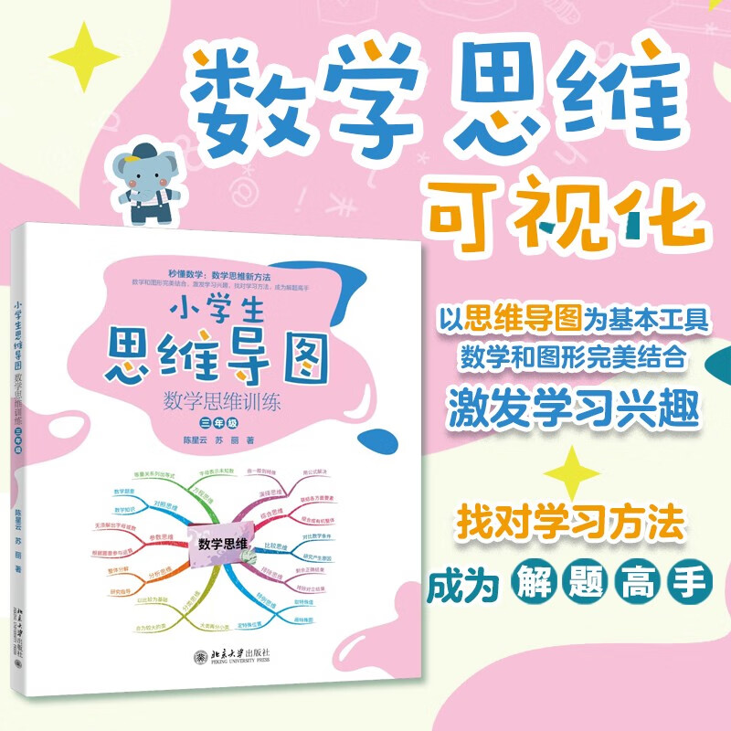 小学生思维导图：数学思维训练（三年级）小学解题三字诀：可视化 课外阅读暑期阅读学生阅读畅销教辅详情图
