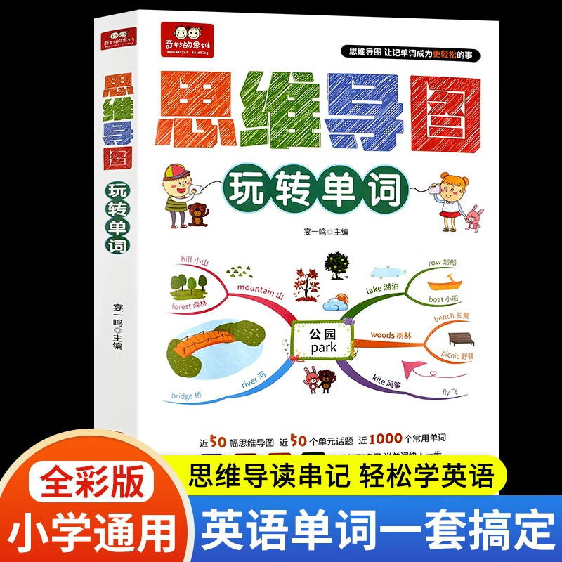 小学英语思维导图记单词速记速背基础知识音标+释义+例句小学通用近1000个常用必背单词详情图
