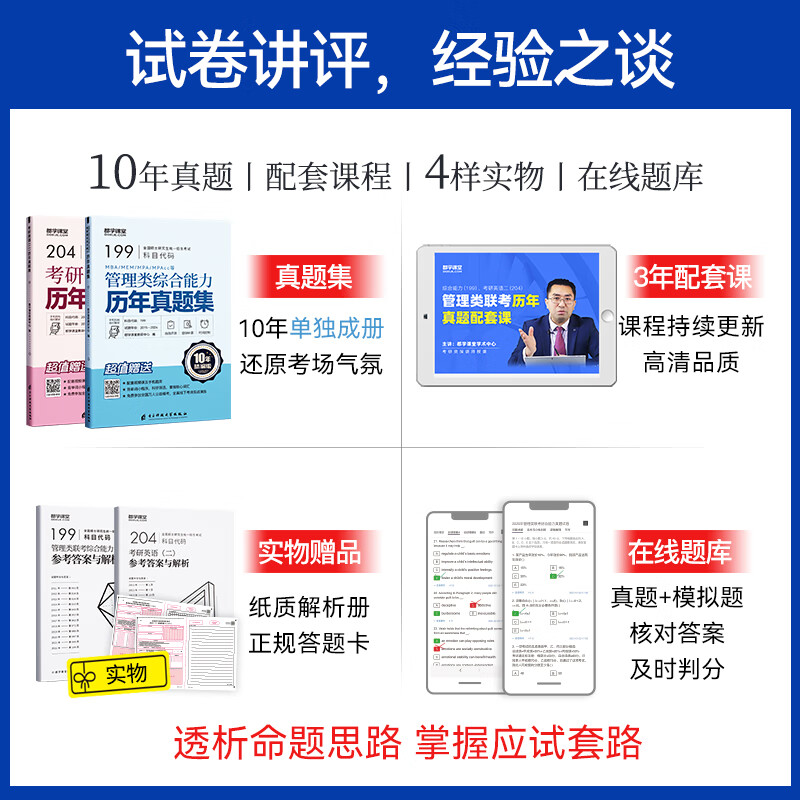 mba联考历年真题 考研英语二 管理类联考综合能力MBA MEM MPAcc试卷练习册解析（送答题卡 都学课详情图