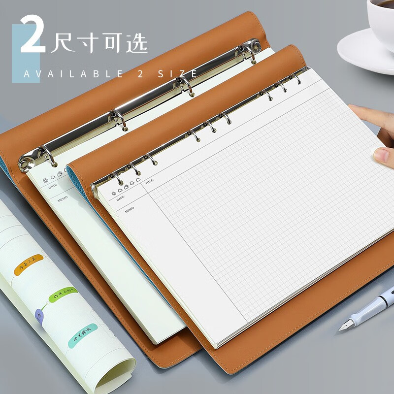 法拉蒙 康奈尔笔记本本子活页本可拆卸替换内芯思维导图本活页纸横线本软皮考研计划本定制 【思维导图活页本】A4-天蓝色详情图