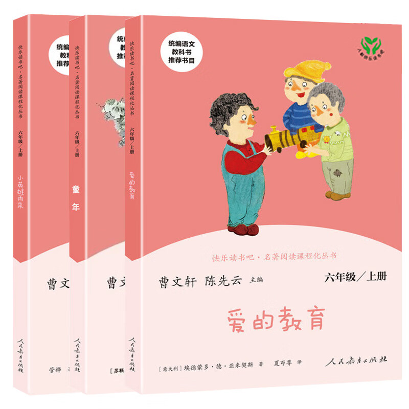 童年六年级必读 爱的教育 小英雄雨来 六年级上册快乐读书吧 人民教育出版社 快乐读书吧六年级上册课外阅读必读 【六年级上册全3册】童年+爱的教育+小英雄雨来 认准人教正版 假一罚十详情图