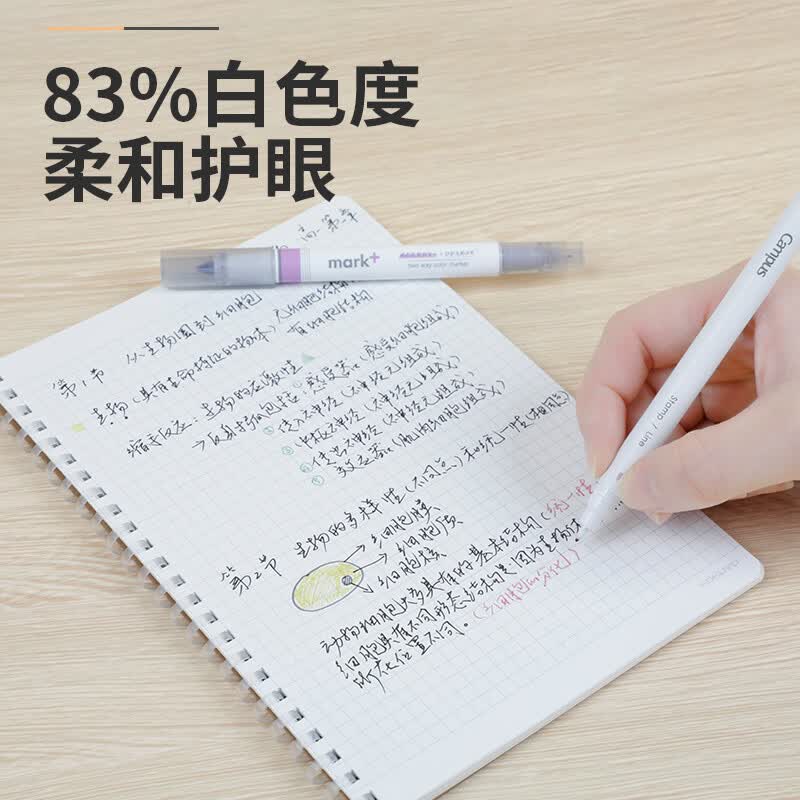 国誉日本KOKUYO牛皮纸软线圈本Campus笔记本B5思维导图不硌手方格横线学生学习本子日记本本册记事本 【B5牛皮纸封面】80页-空白 1本装详情图