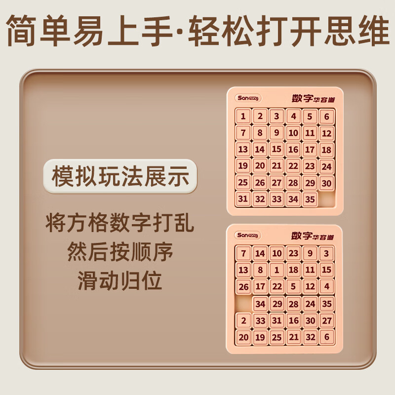 菲贝（feibei）儿童数字华容道6x6磁力版拼图早教益智智力玩具8-12岁圣诞节礼物