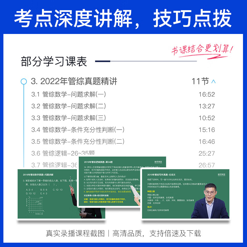mba联考历年真题 考研英语二 管理类联考综合能力MBA MEM MPAcc试卷练习册解析（送答题卡 都学课详情图