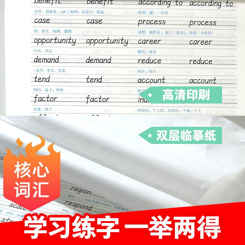 墨点字帖 大学英语四级考试核心词汇乱序 半小时备考字帖 衡水体英文写作高频词汇 考研英语高分作文备考练字帖