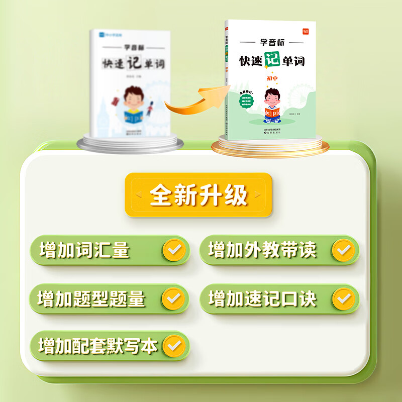 【易蓓】初中英语学音标快速记单词48个国际音标思维导图串记单词发音视频教学记背神器专项练习本册 初中学音标记单词（赠配套默写）详情图