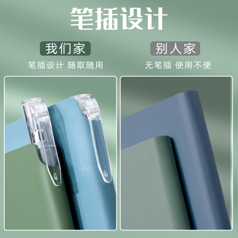 【开学必备】ujia 康奈尔笔记本本子文具软皮面本5R高效记忆思维导图复习本学生考研学习记事本 浅蓝详情图