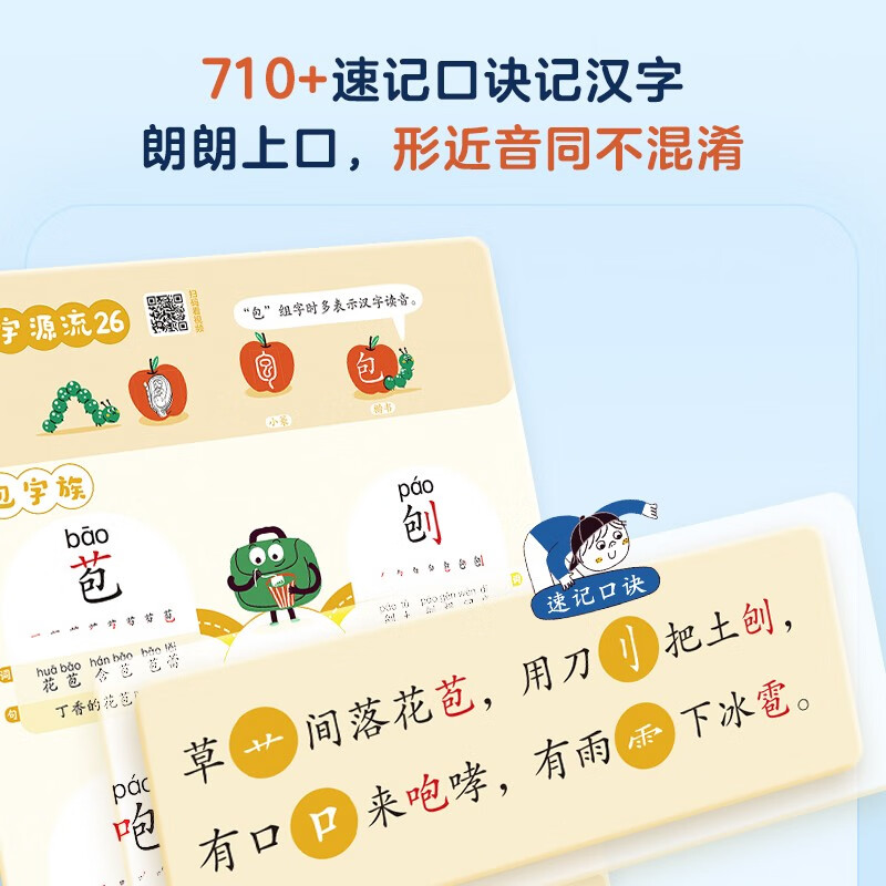 学而思 思维导图速记1000字 幼小衔接识字工具书 覆盖一年级小学语文教材偏旁 识字表