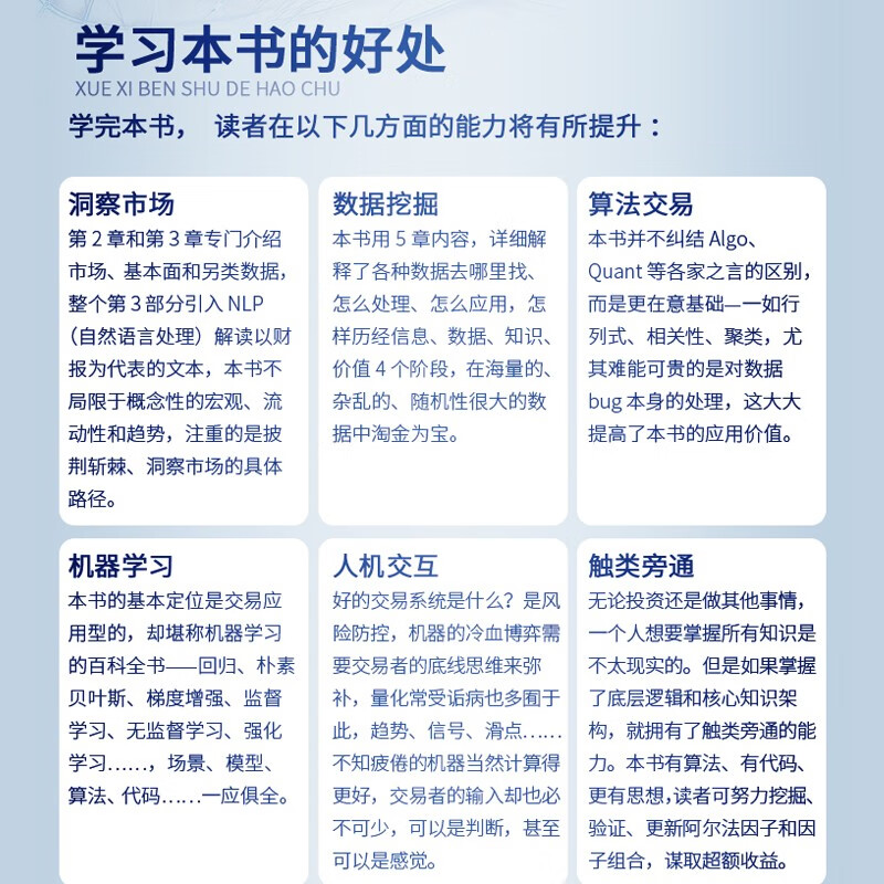 机器学习在算法交易中的应用第2版 人工智能量化交易 tensorflow pytorch机器学习开发算法交易系统量化投资期货 自然语言处理深度学习强化学习 信号提...详情图