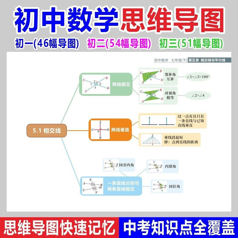 2025全新正版人教版初中历史地理生物知识点汇总复习资料政治数学思维导图速记 初中地理【全套】 初中通用详情图