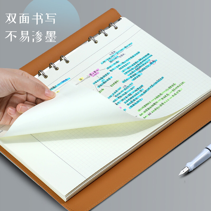 嘉然恒 2本A4大号思维导图5r记忆4孔法活页纸康奈尔笔记本本子方格空白页考研考公记事本可拆卸替换内芯 详情图