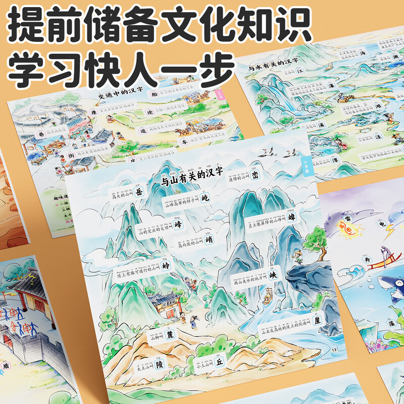 【斗半匠】小学生思维导图速记汉字升级版生字开花汉字速记识字偏旁部首结构组词形近字语文人教版汉字识字练习本册口诀助记识字快速记汉字幼...详情图