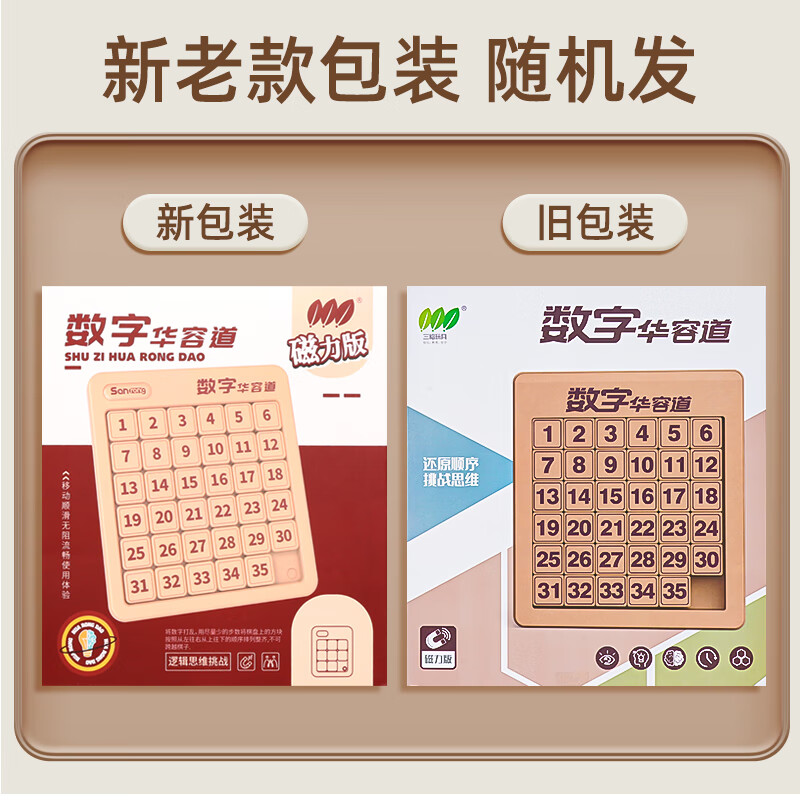 菲贝（feibei）儿童数字华容道6x6磁力版拼图早教益智智力玩具8-12岁圣诞节礼物