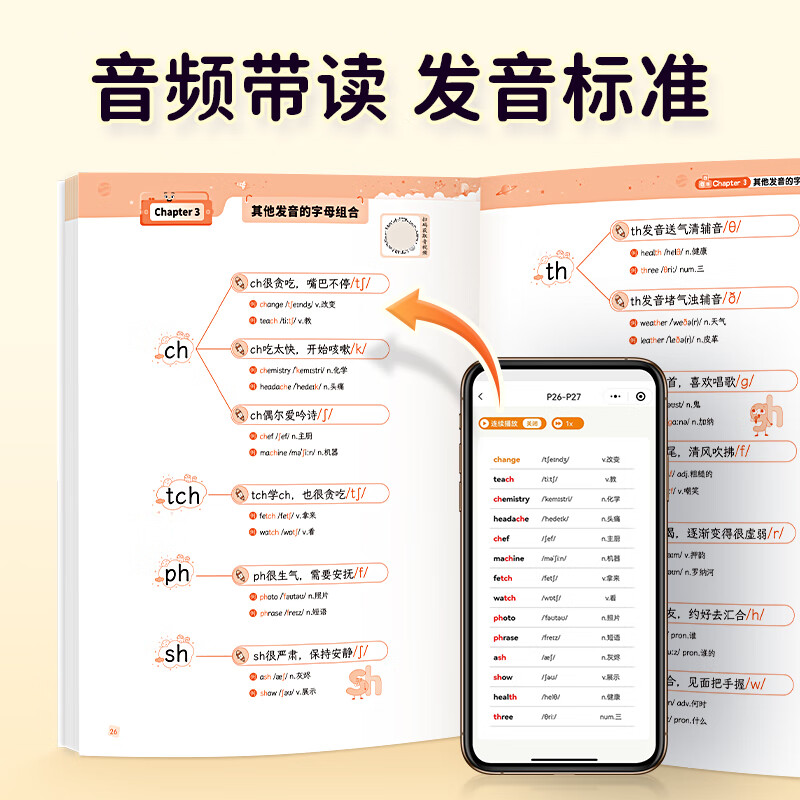学未来小学生英语自然拼读口诀速记发音规则思维导图记单词神器配套视频 口诀速学+记单词
