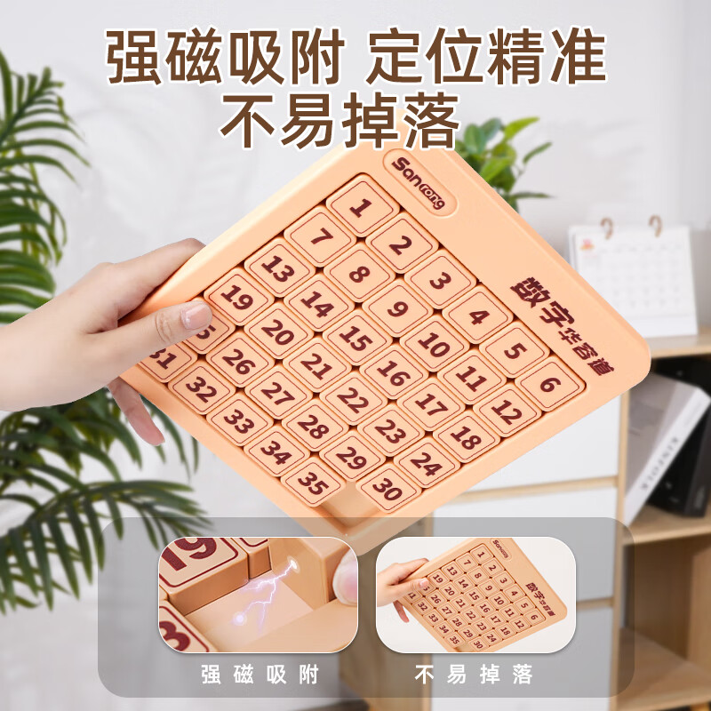 菲贝（feibei）儿童数字华容道6x6磁力版拼图早教益智智力玩具8-12岁圣诞节礼物